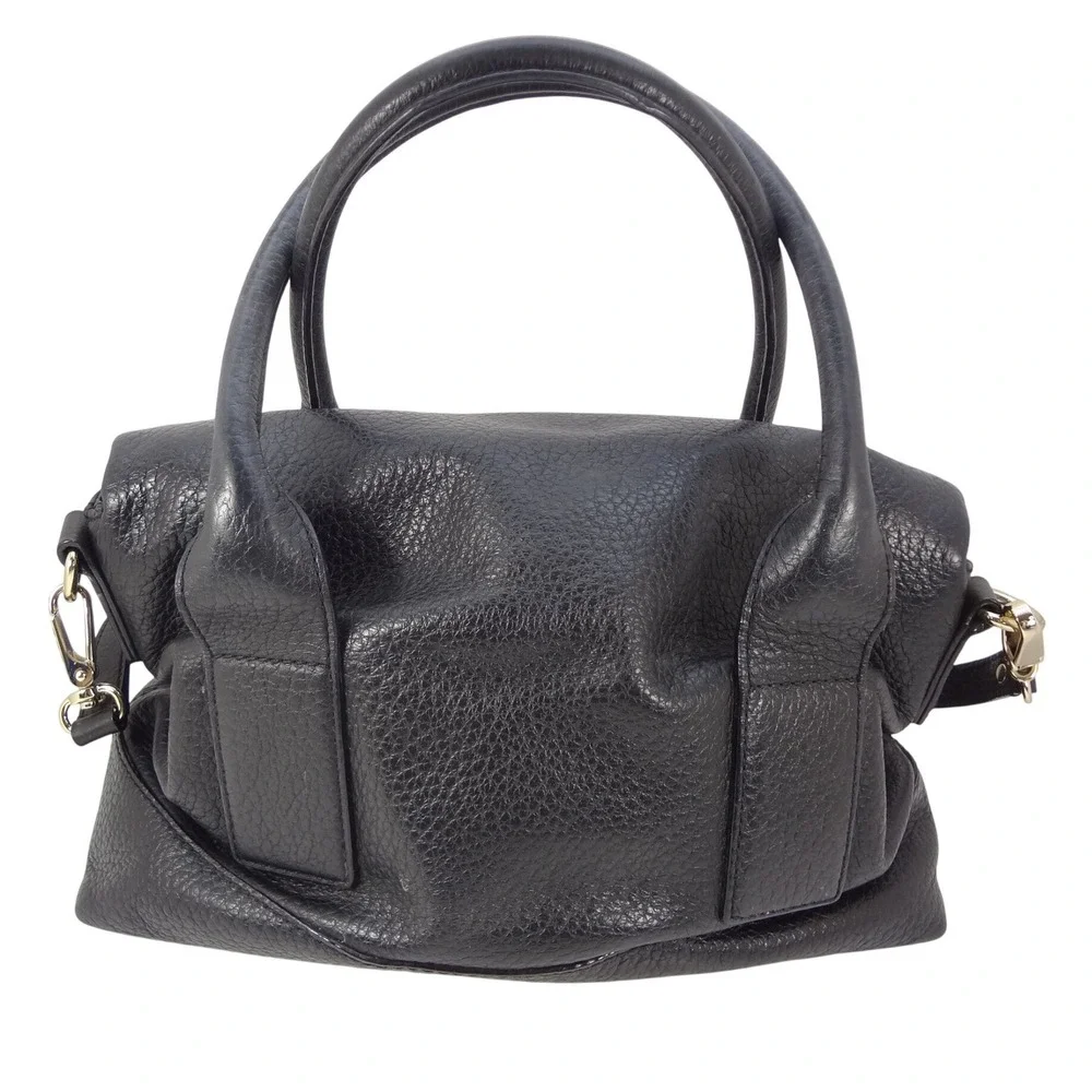 Kate‎ Spade New York Black Pebbled Leather Tassel Satchel Crossbody Bag